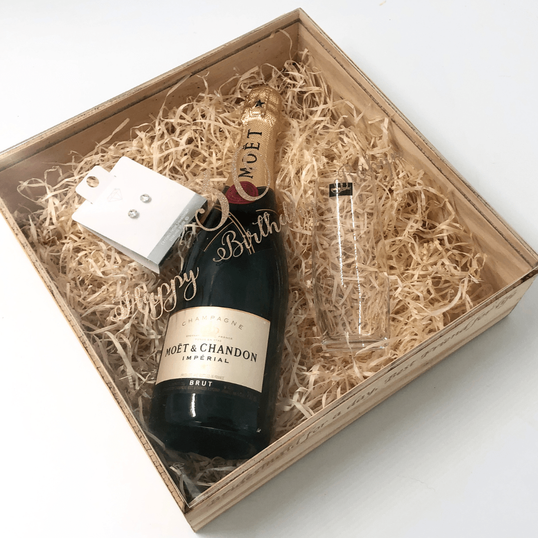 Champagne Wood Box with Acrylic Lid